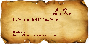 Léva Kálmán névjegykártya